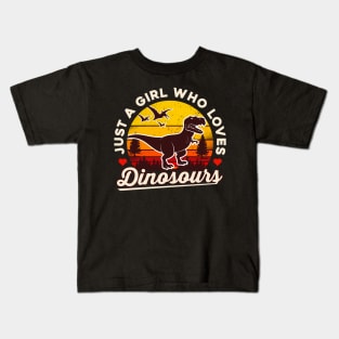 Just a Girl Who Loves Dinosaurs Kids T-Shirt